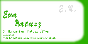 eva matusz business card